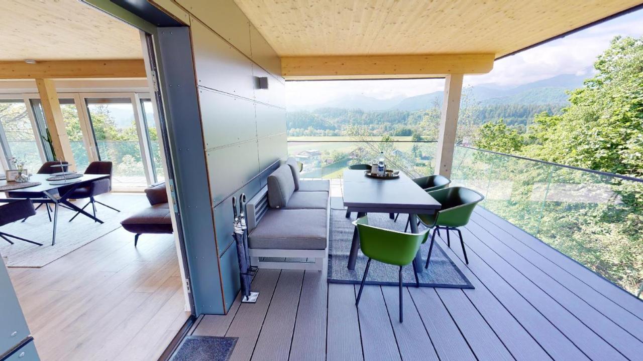 Modernes Ferienhaus Mit Panoramablick Rosegg Exterior foto
